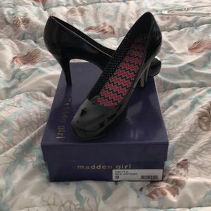 Madden Girl Patent Black Heels